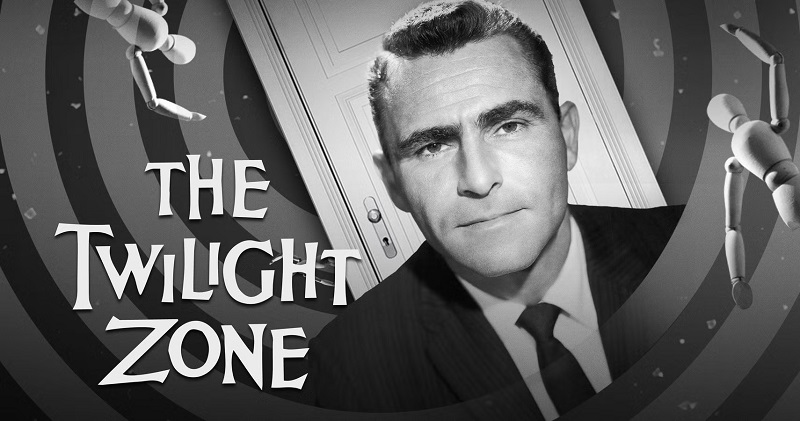 Logo originale e Rod Serling, creatore e narratore della serie