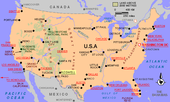 Mappa degli U.S.A.