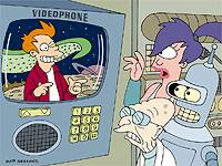 Fry, Leela, Bender e il Professor Farnsworth